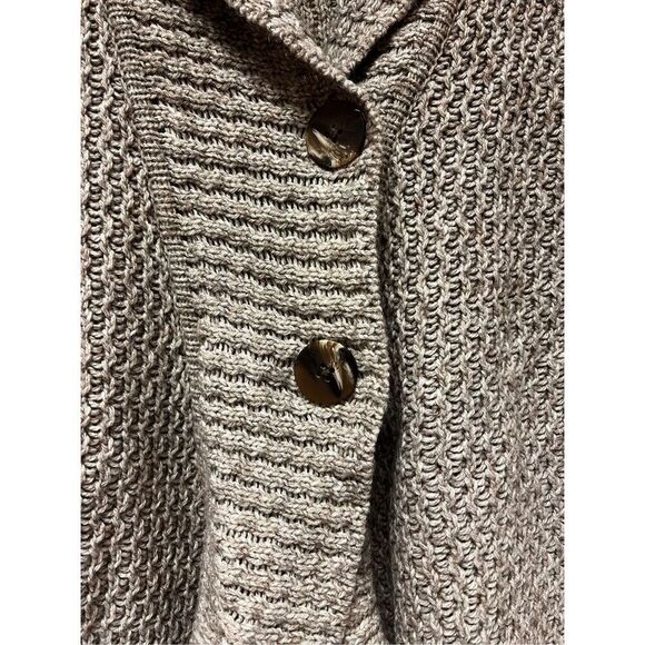 J. Jill Light Brown Shawl Collar Loose Weave Cardigan Sweater sz PS EUC - Picture 3 of 7